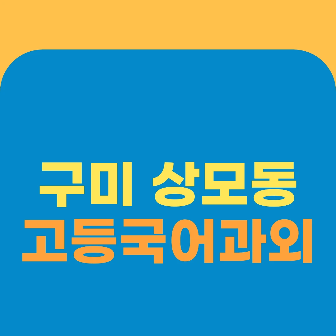 구미 상모동 고등국어과외