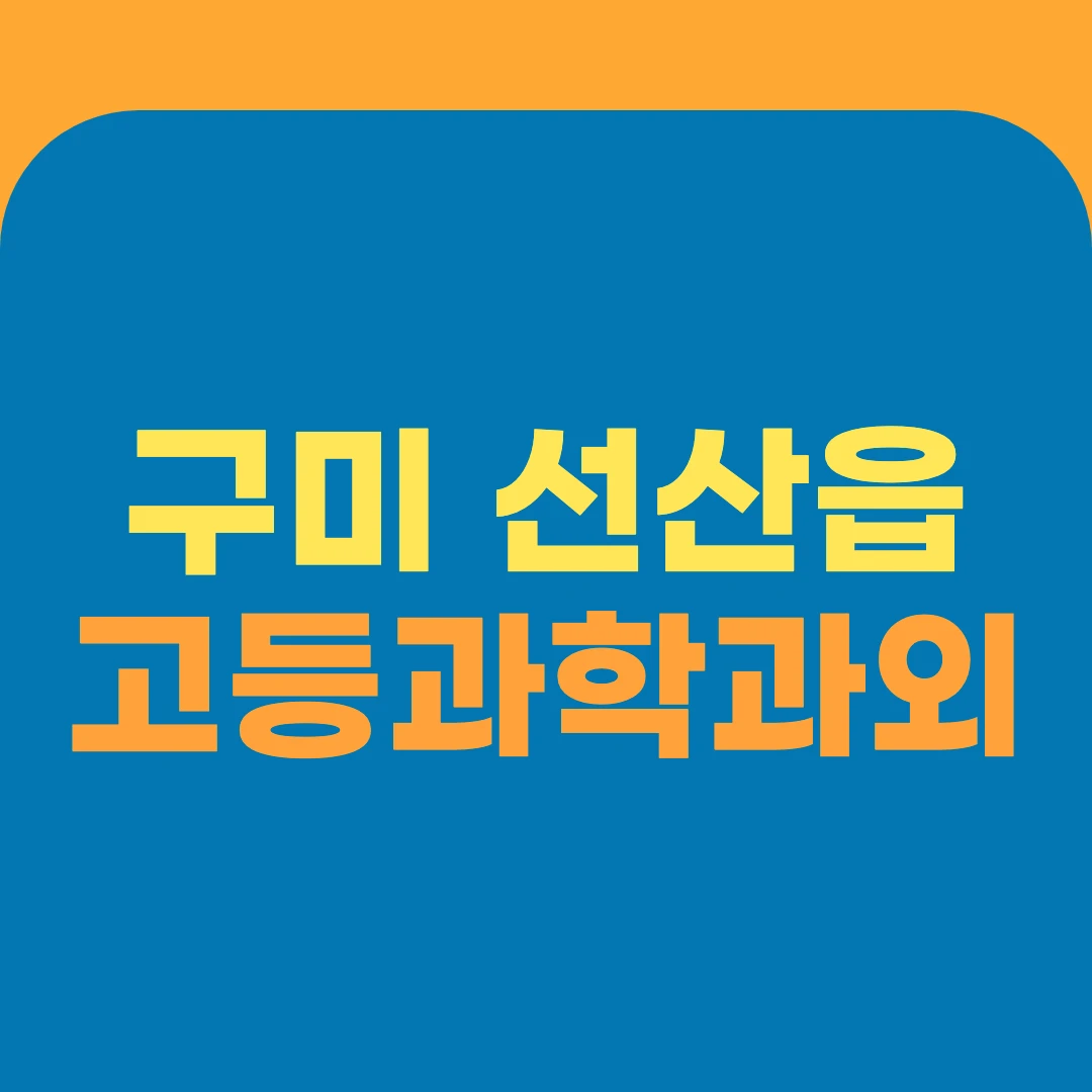 구미 선산읍 고등과학과외