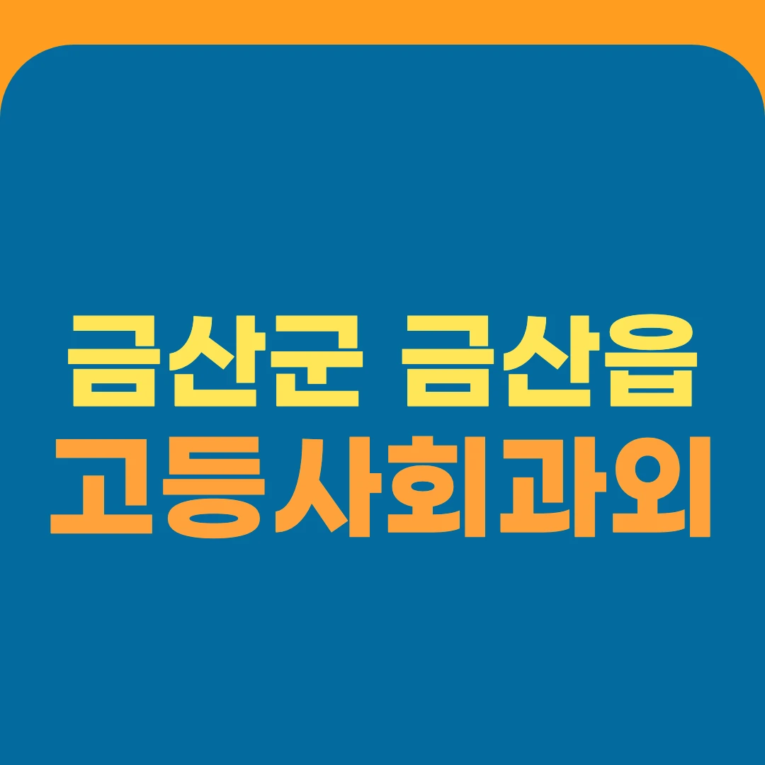금산군 금산읍 고등사회과외