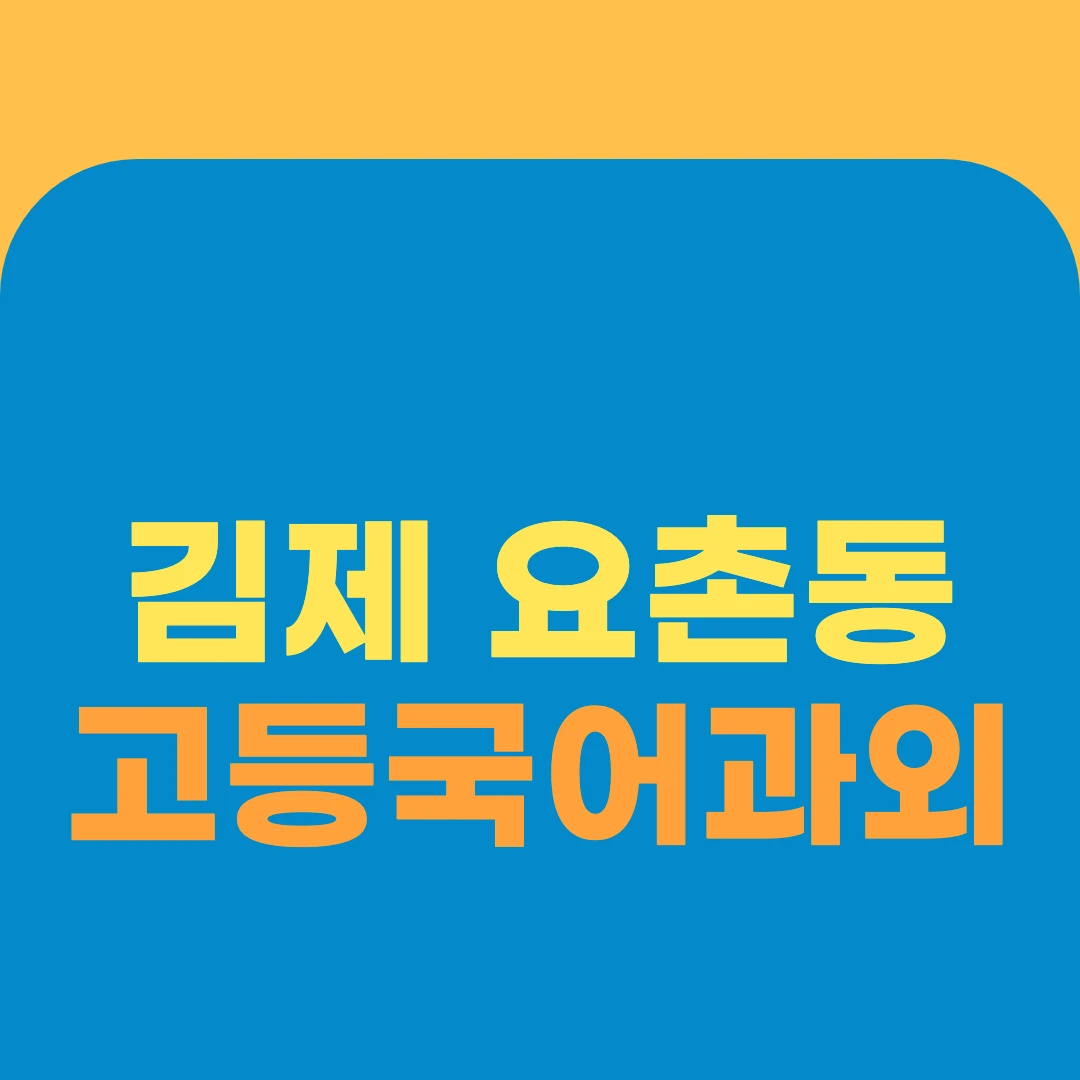 김제 요촌동 고등국어과외