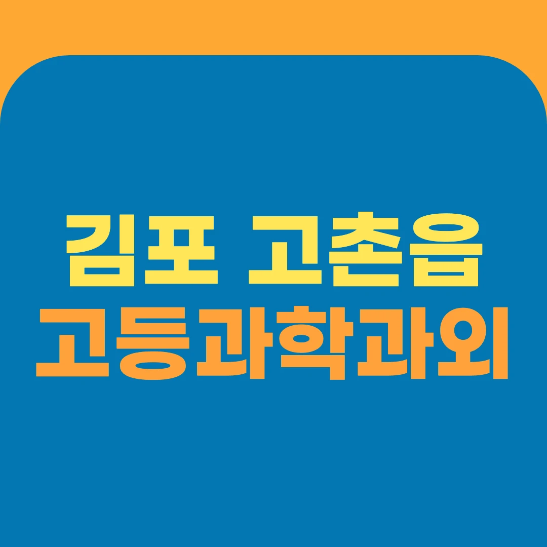 김포 고촌읍 고등과학과외
