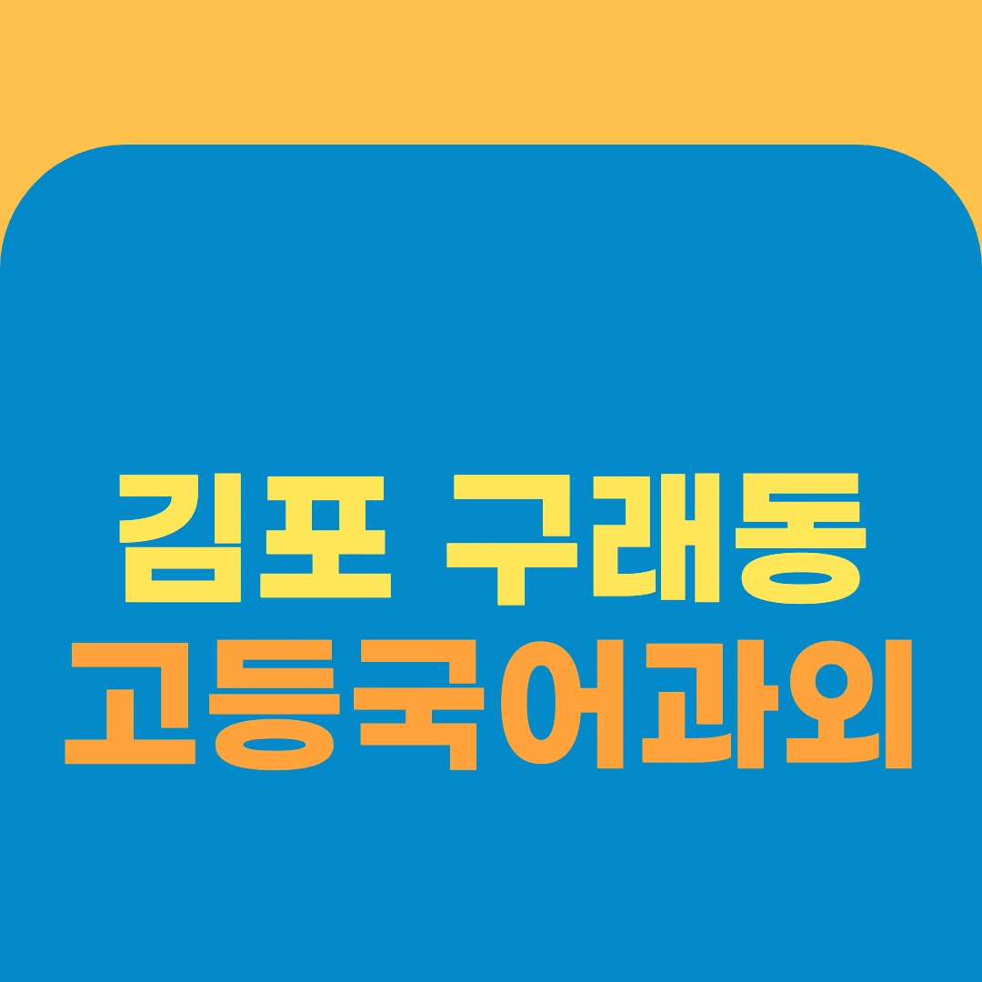 김포 구래동 고등국어과외