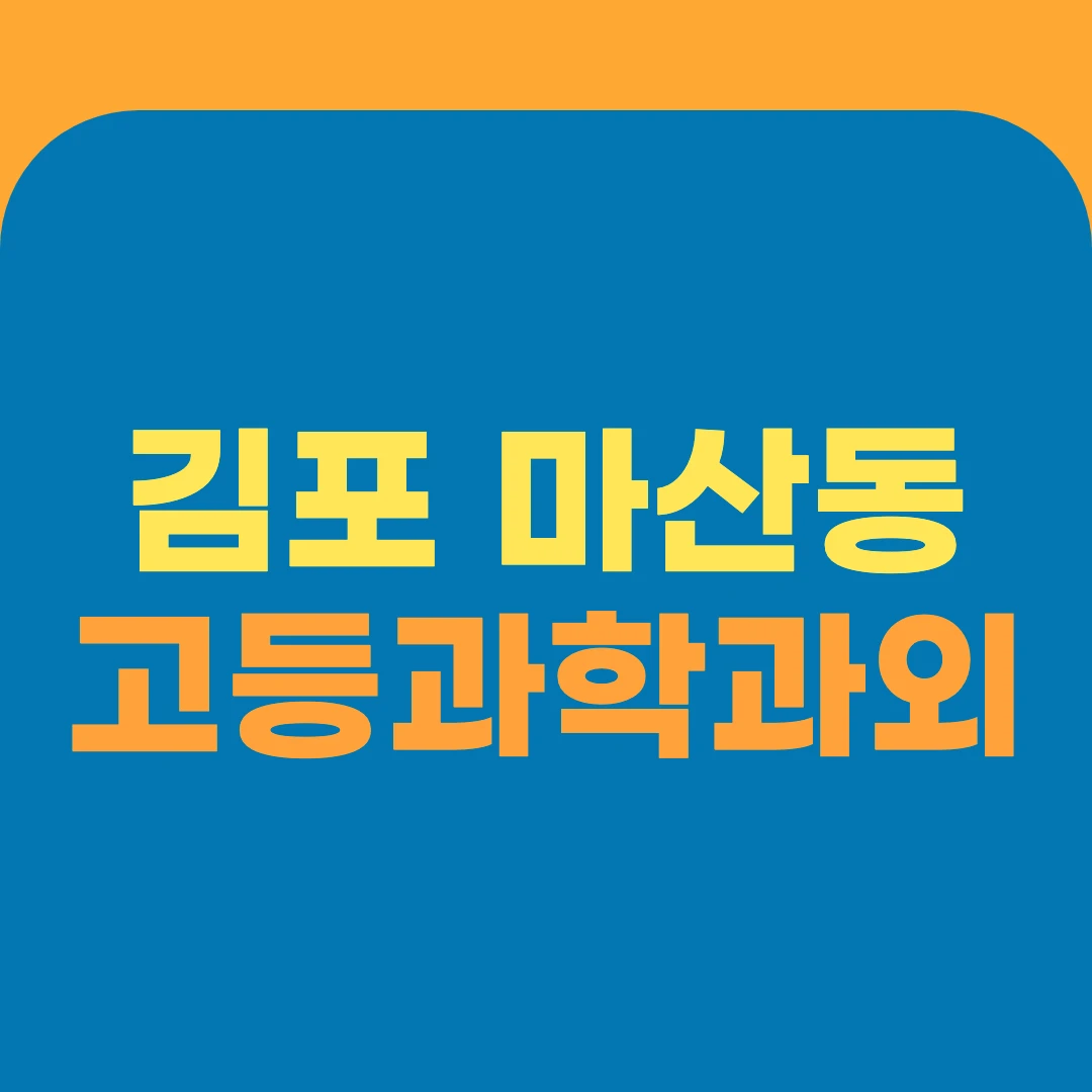 김포 마산동 고등과학과외