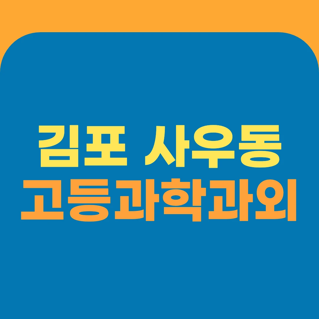 김포 사우동 고등과학과외