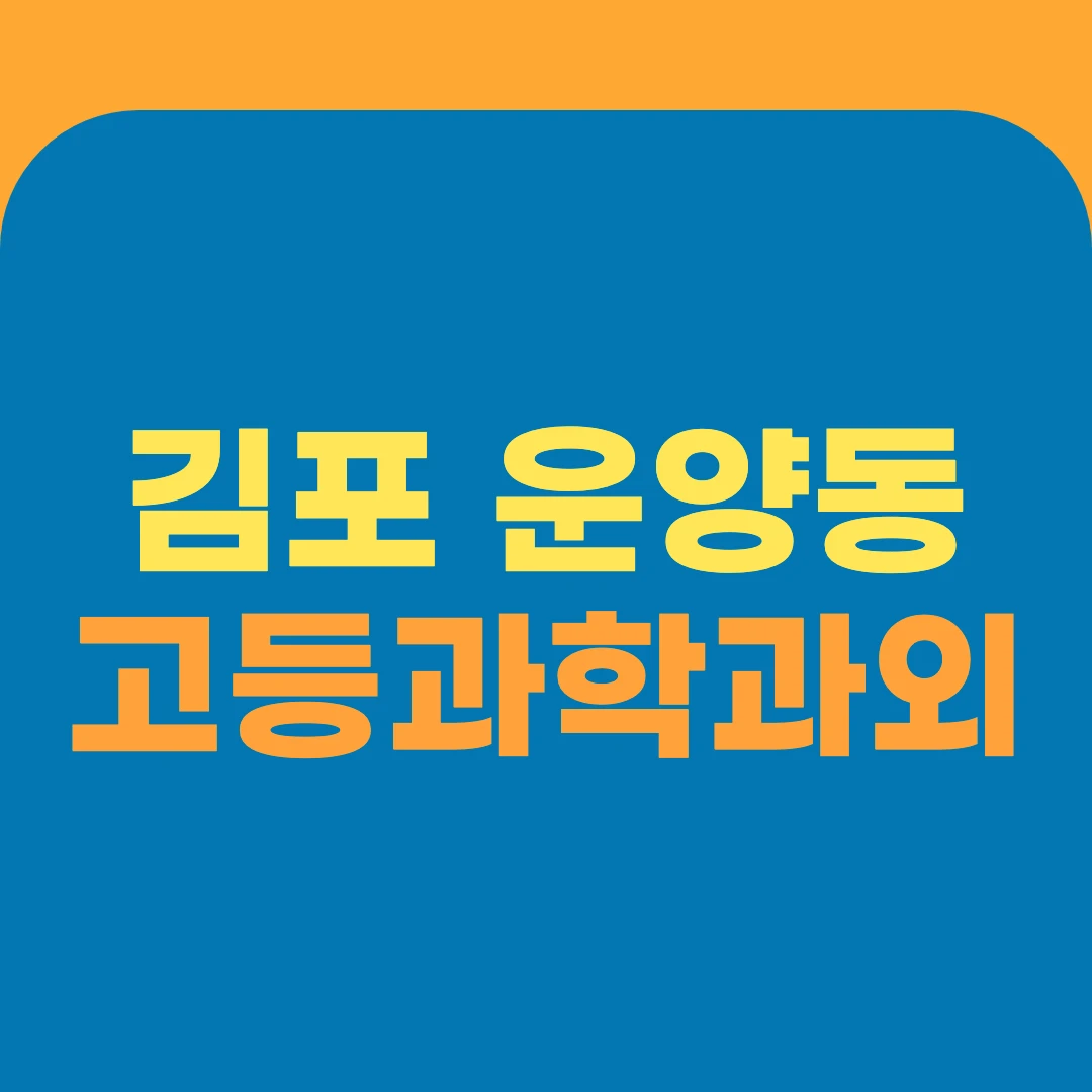 김포 운양동 고등과학과외