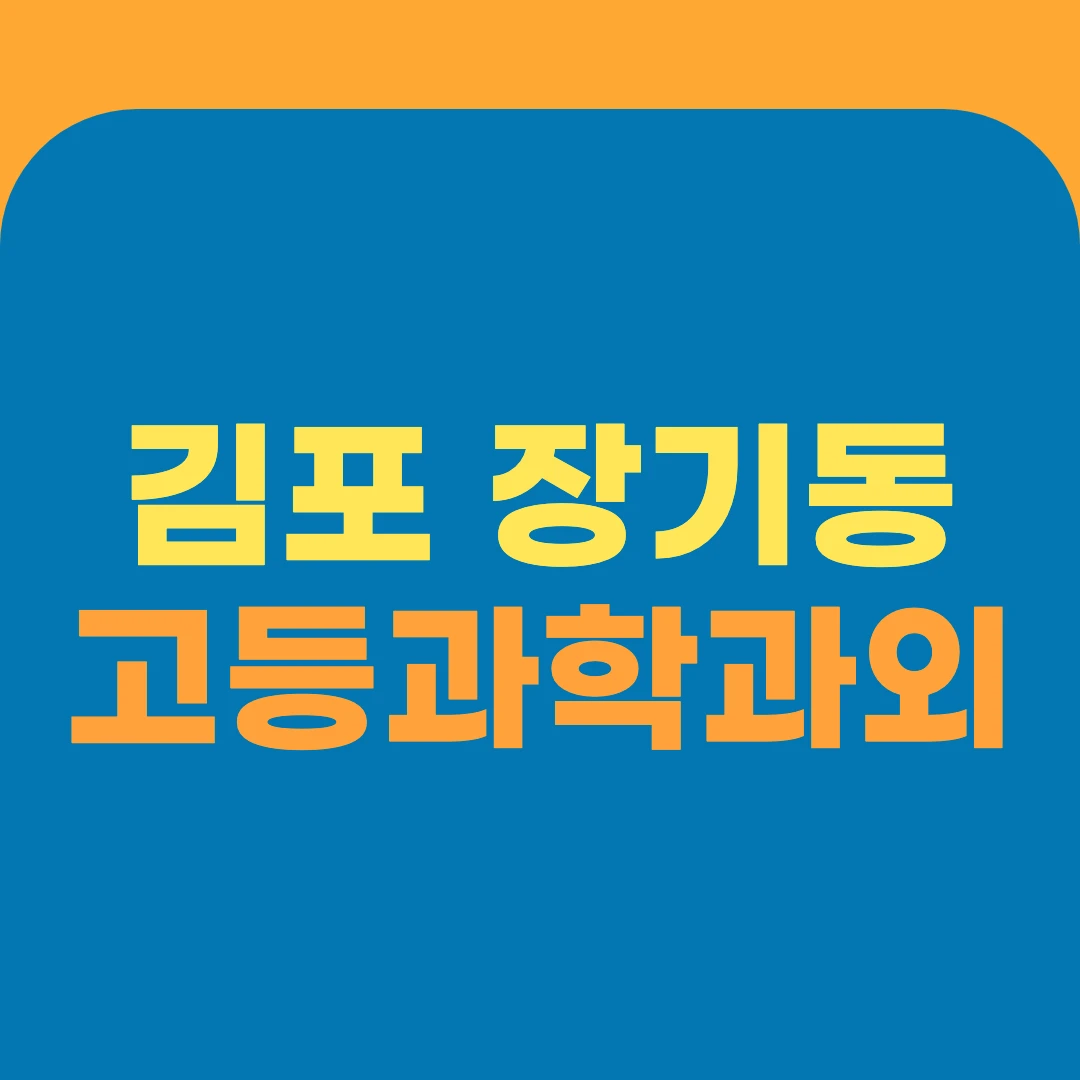 김포 장기동 고등과학과외