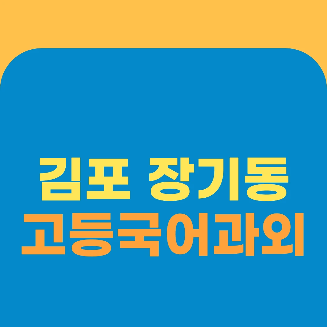 김포 장기동 고등국어과외