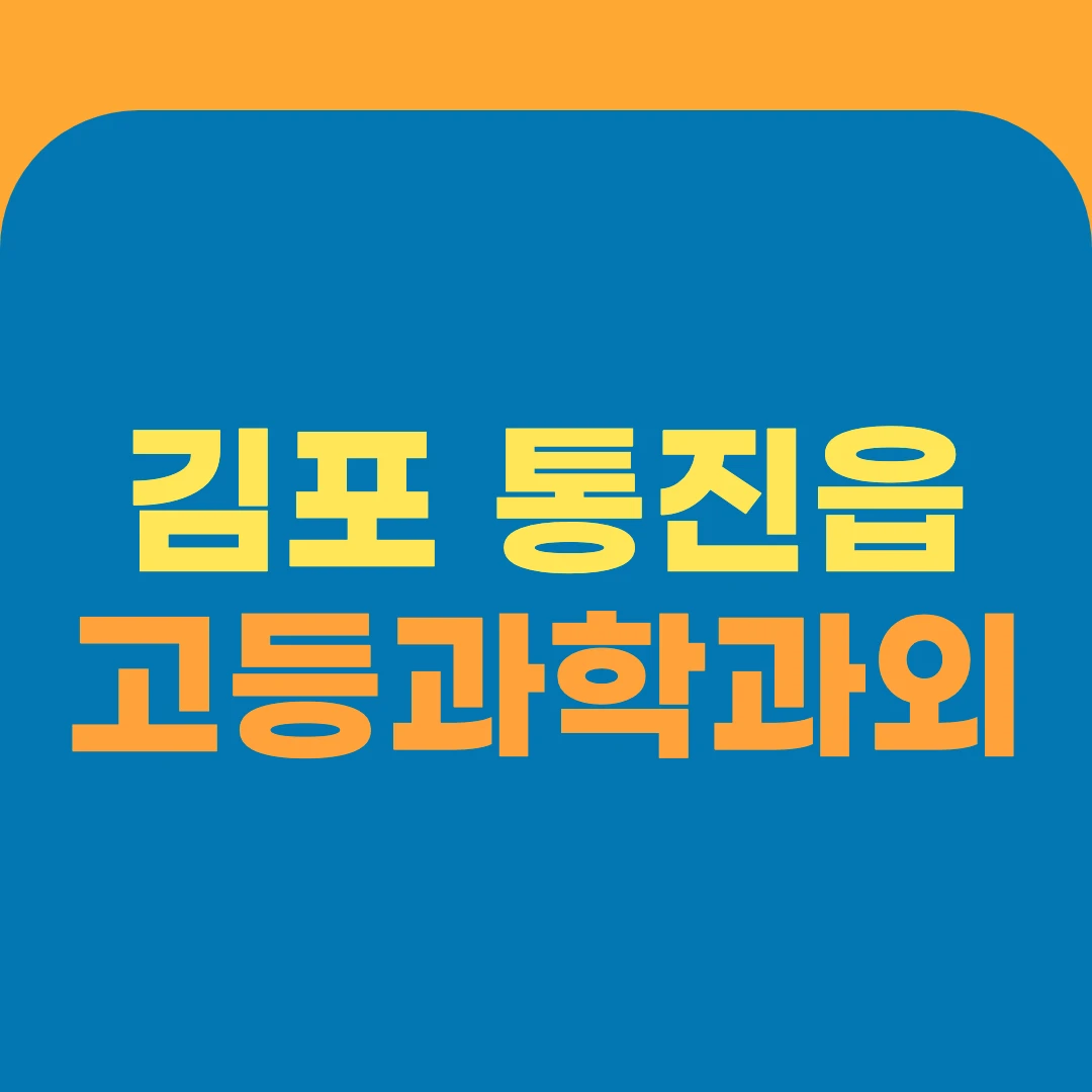 김포 통진읍 고등과학과외