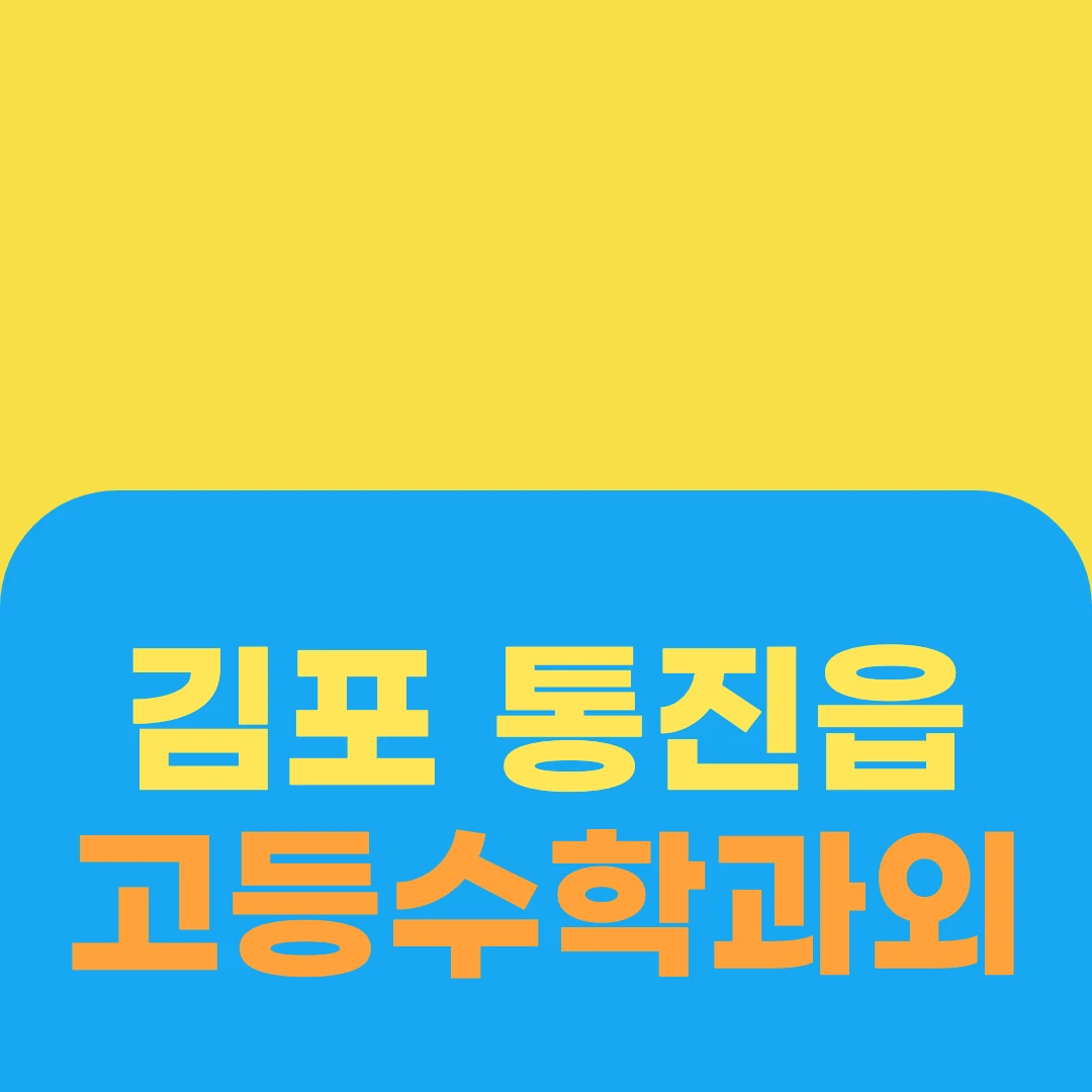 김포 통진읍 고등수학과외