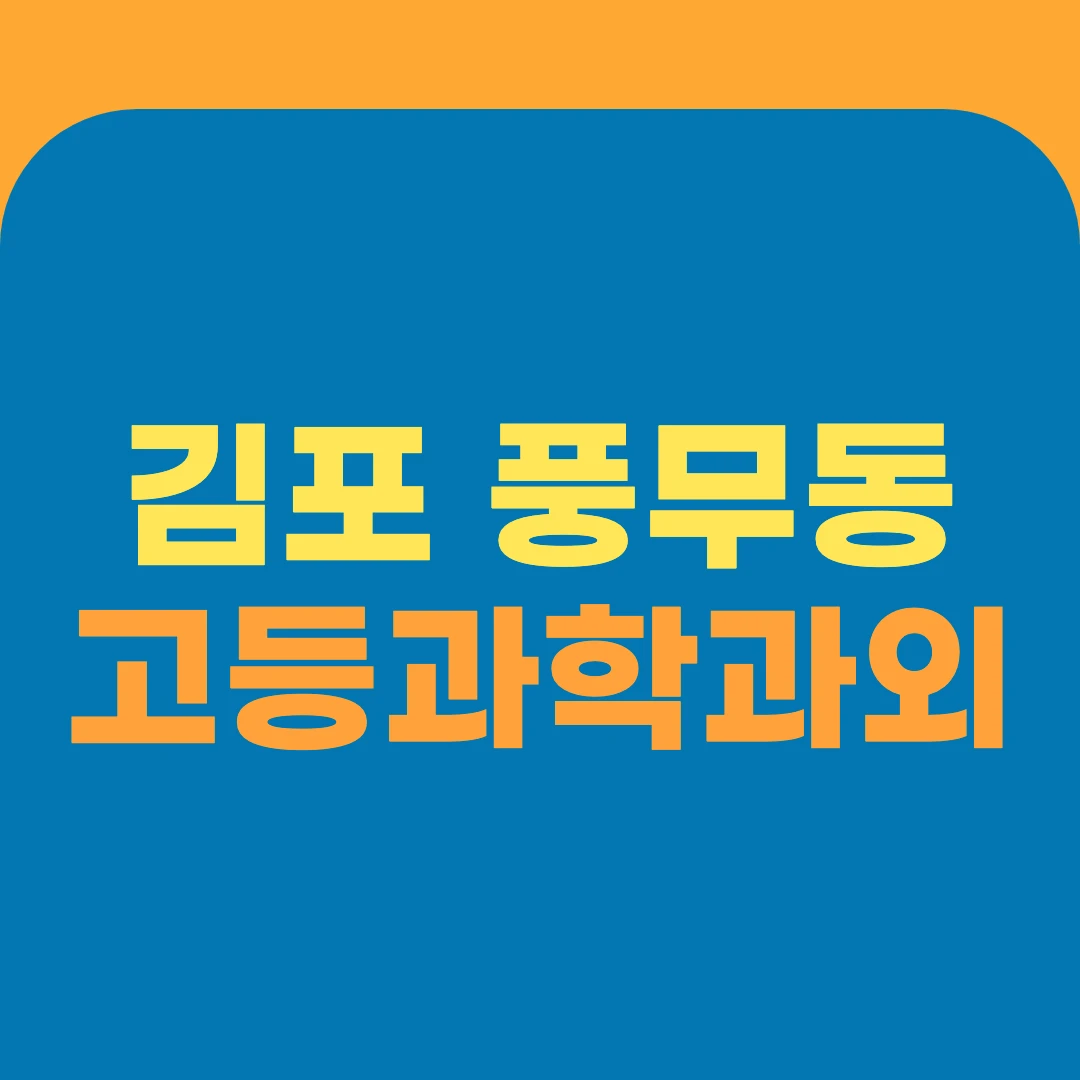 김포 풍무동 고등과학과외