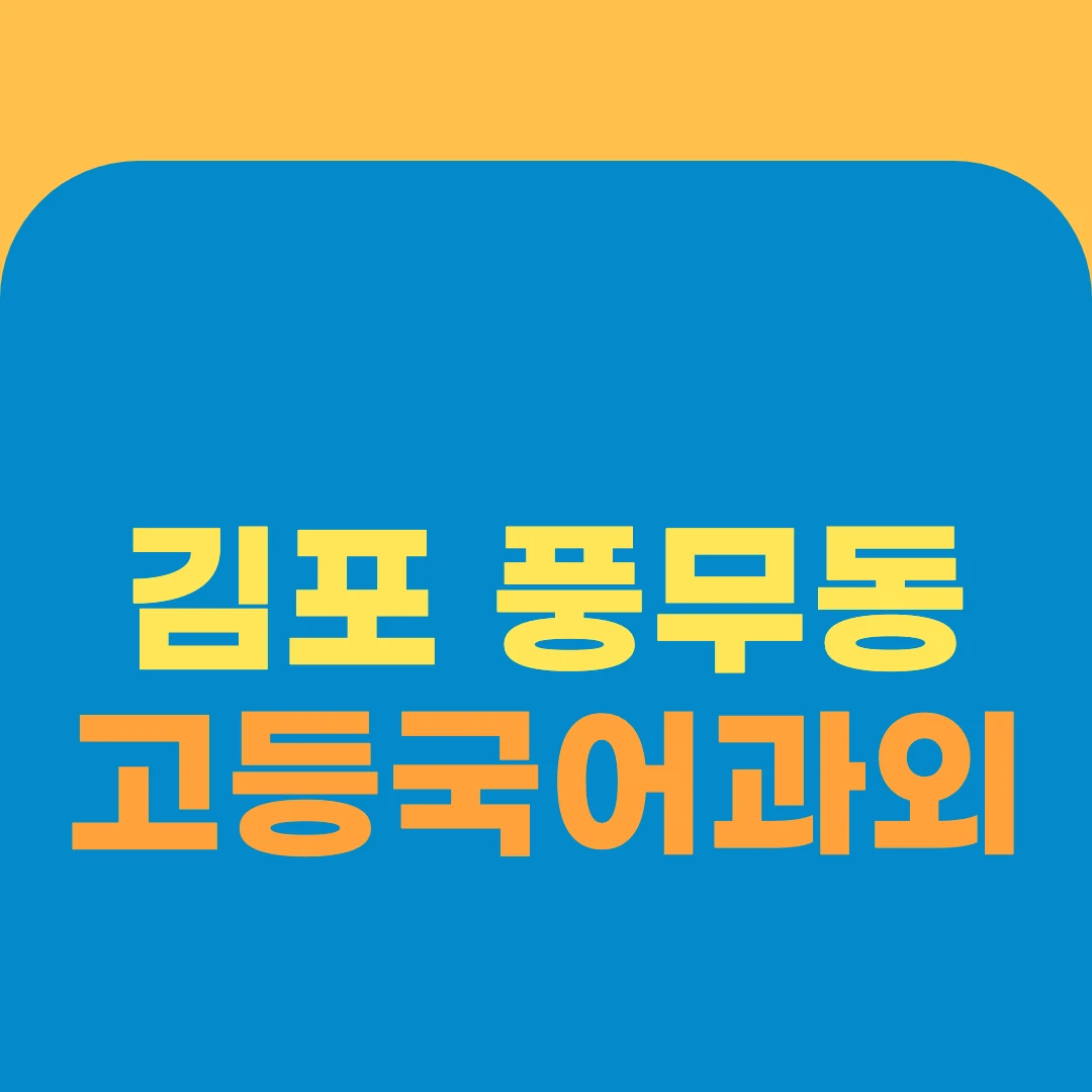 김포 풍무동 고등국어과외