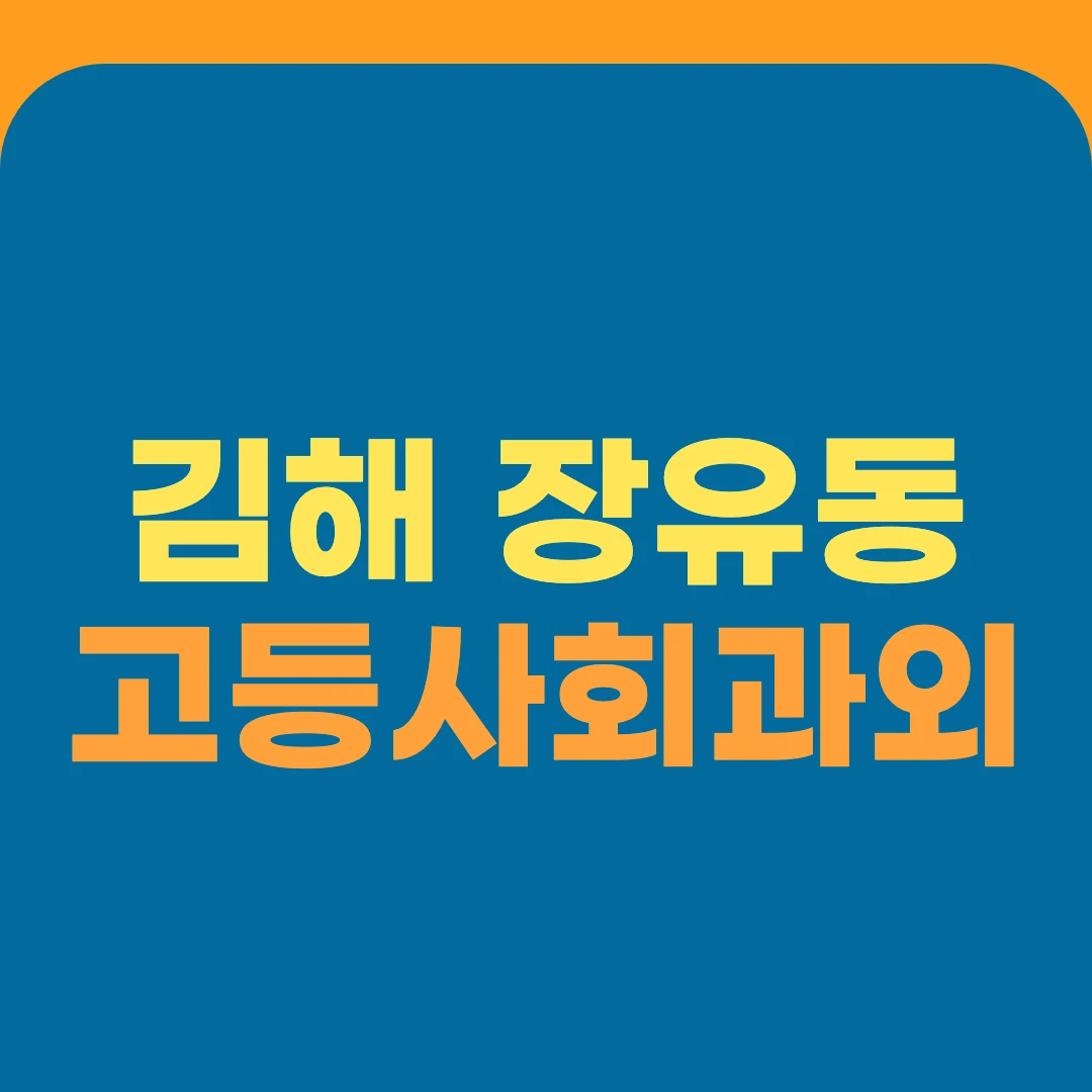 김해 장유동 고등사회과외