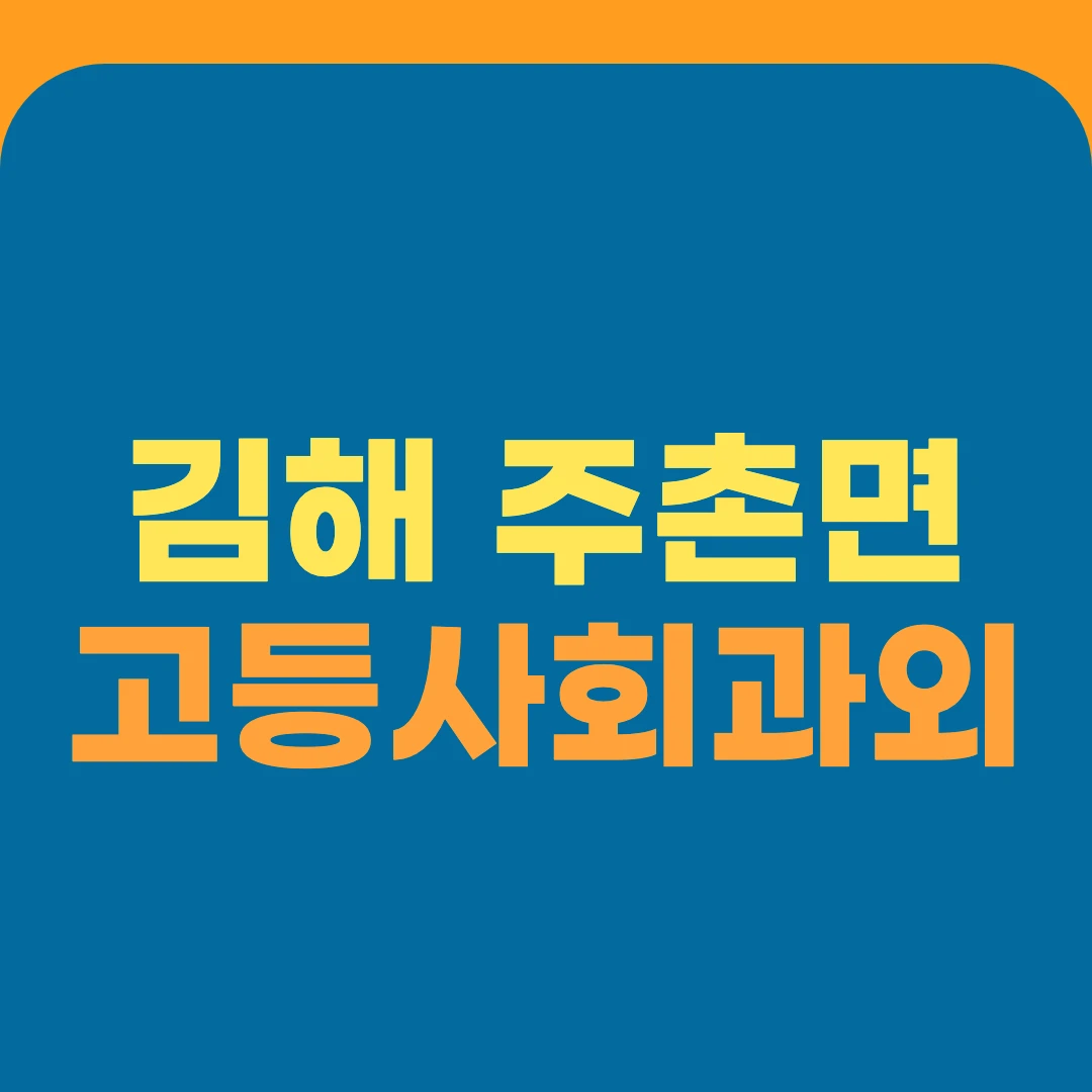 김해 주촌면 고등사회과외