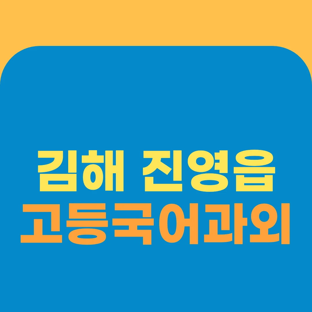 김해 진영읍 고등국어과외