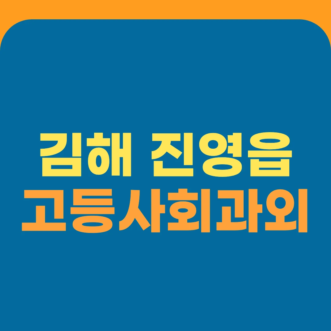 김해 진영읍 고등사회과외
