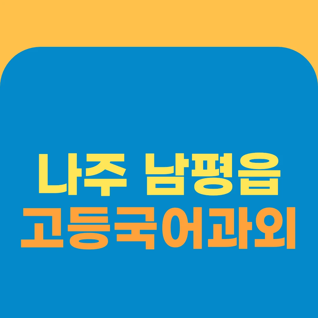 나주 남평읍 고등국어과외