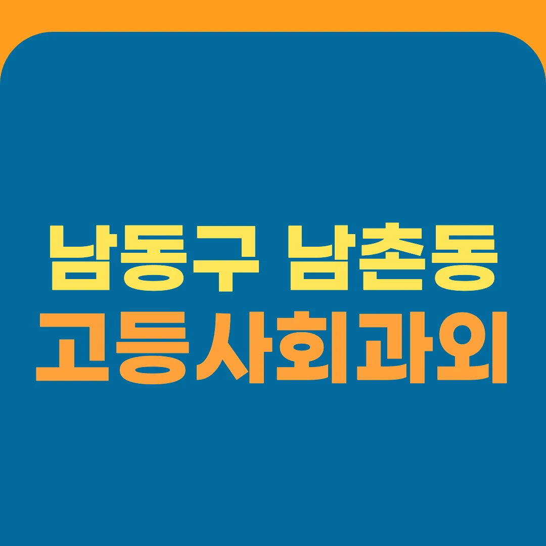 남동구 남촌동 고등사회과외