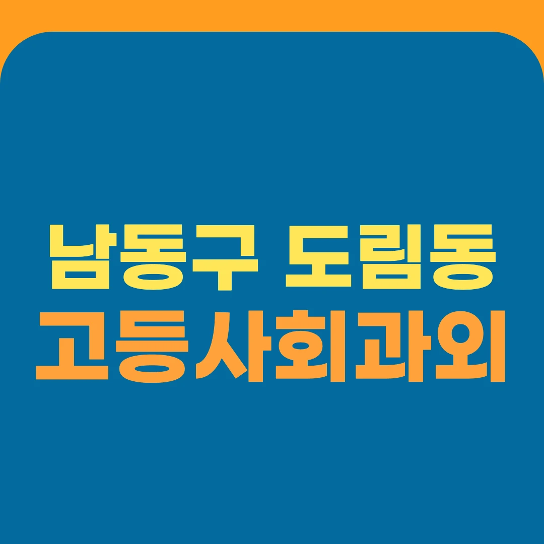남동구 도림동 고등사회과외