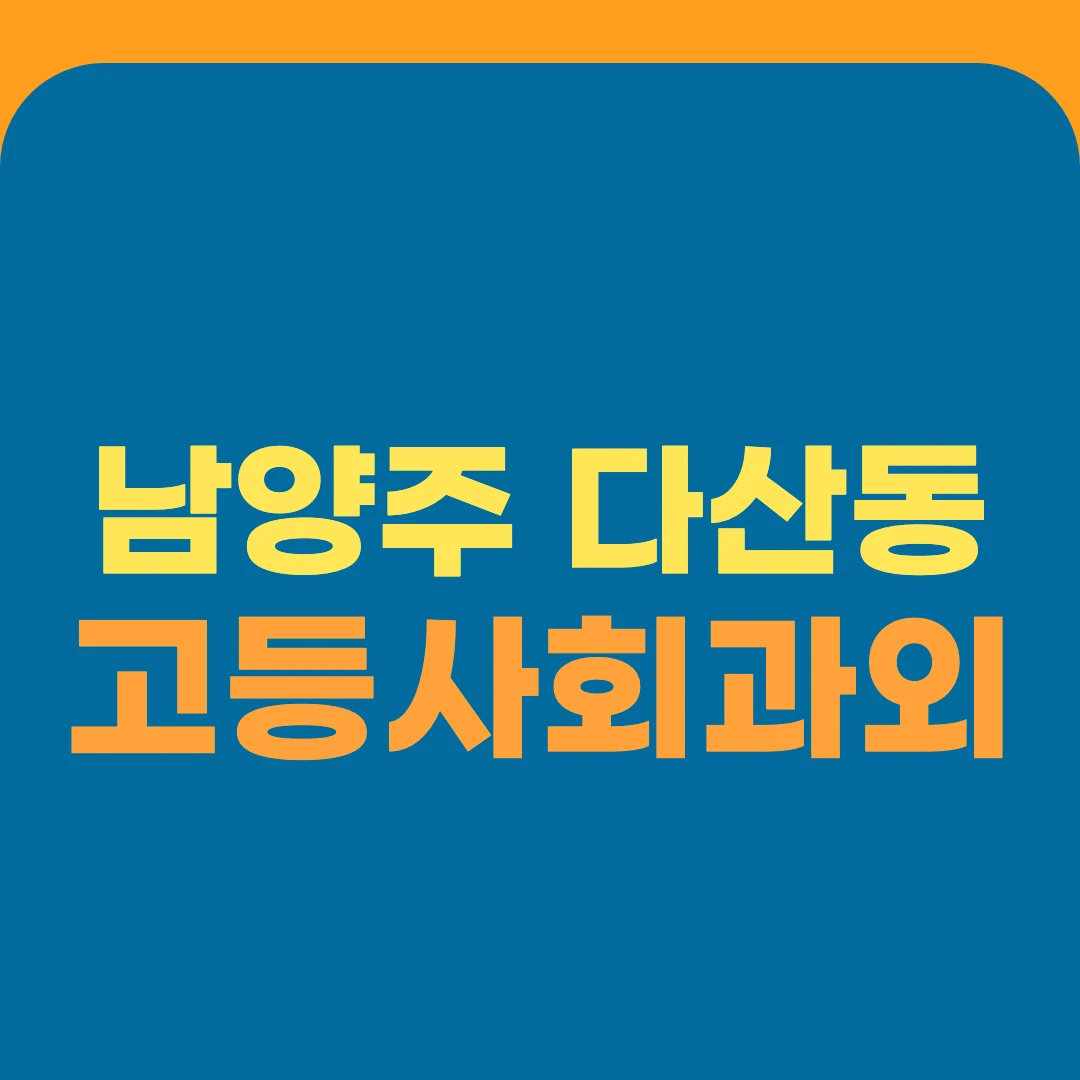 남양주 다산동 고등사회과외