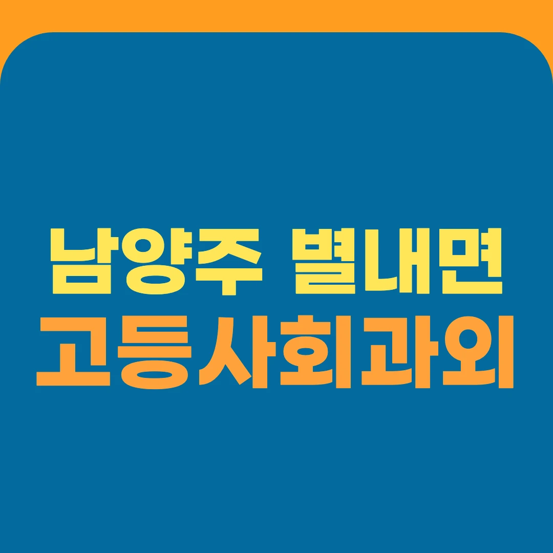남양주 별내면 고등사회과외