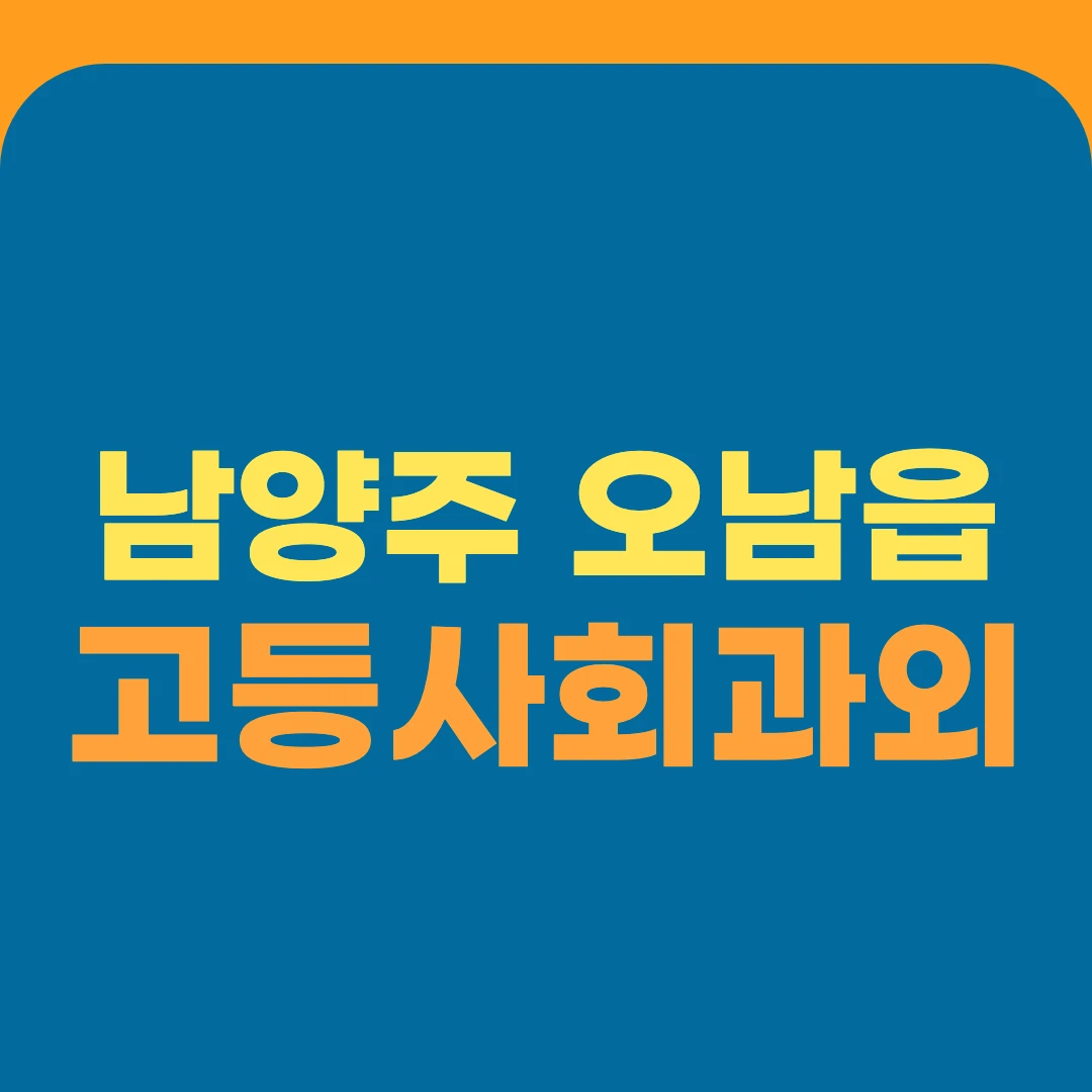 남양주 오남읍 고등사회과외
