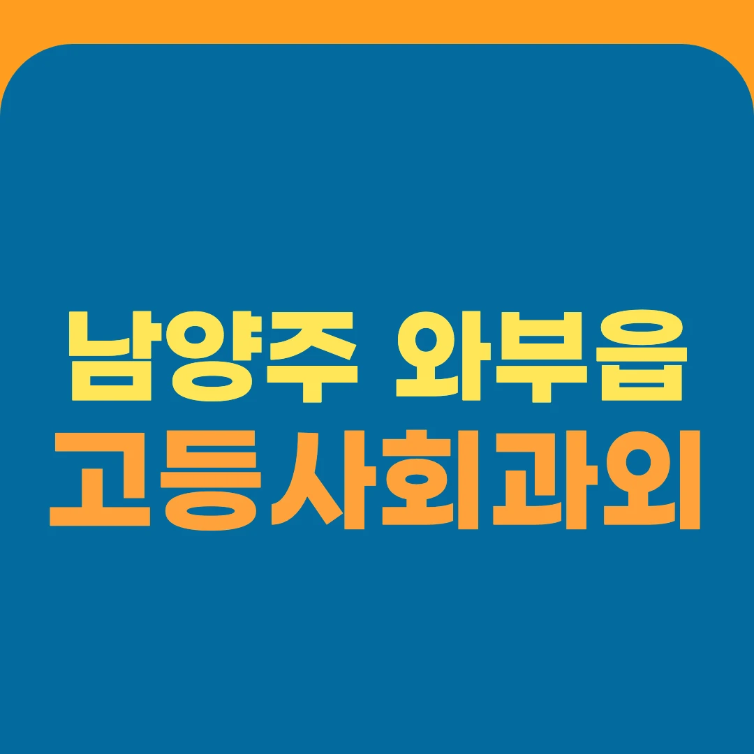 남양주 와부읍 고등사회과외
