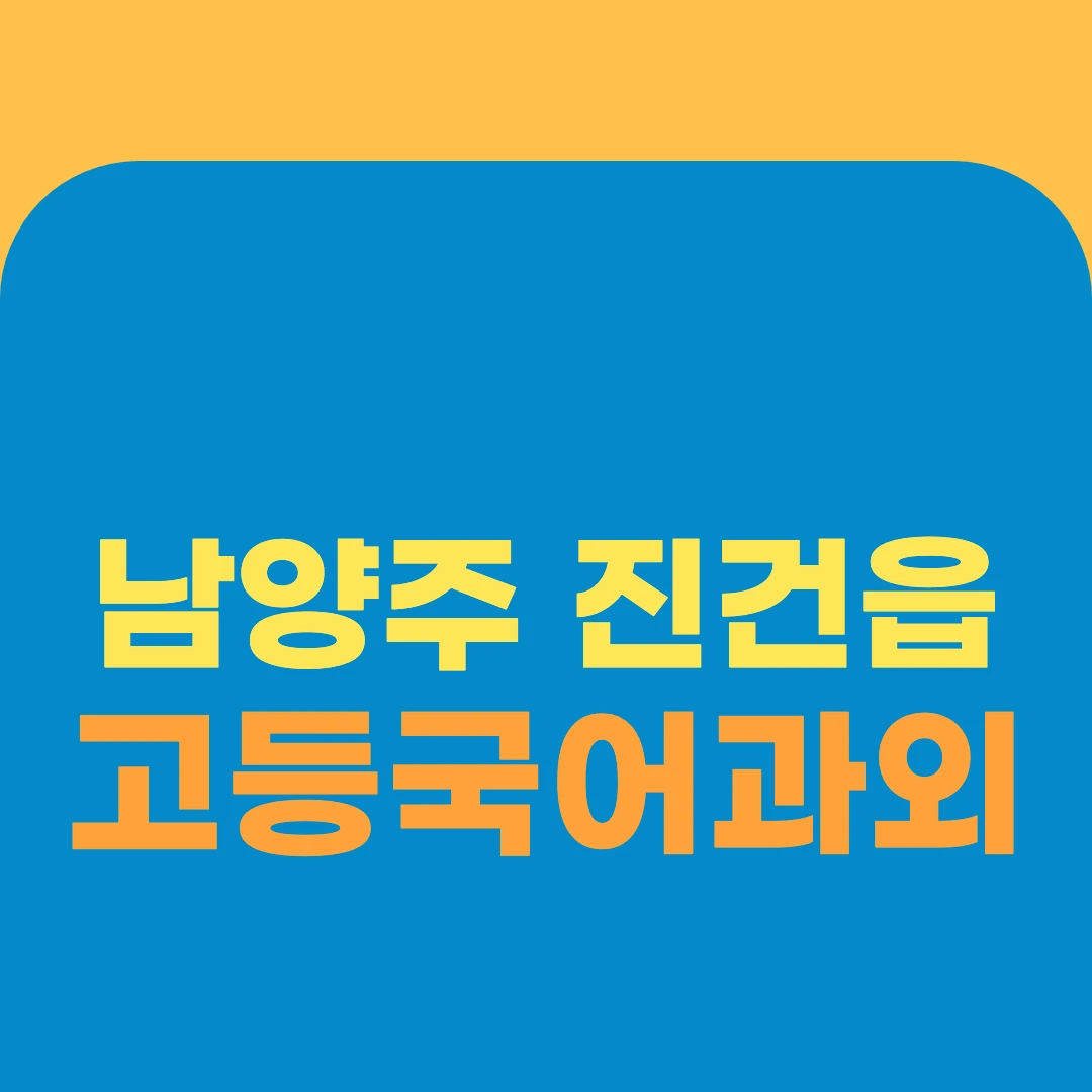 남양주 진건읍 고등국어과외