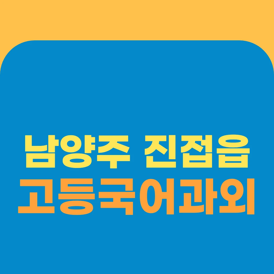 남양주 진접읍 고등국어과외