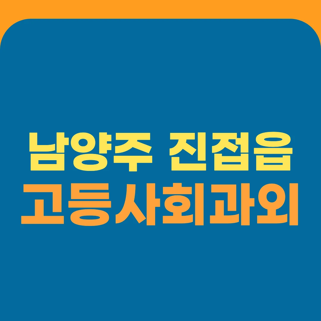 남양주 진접읍 고등사회과외