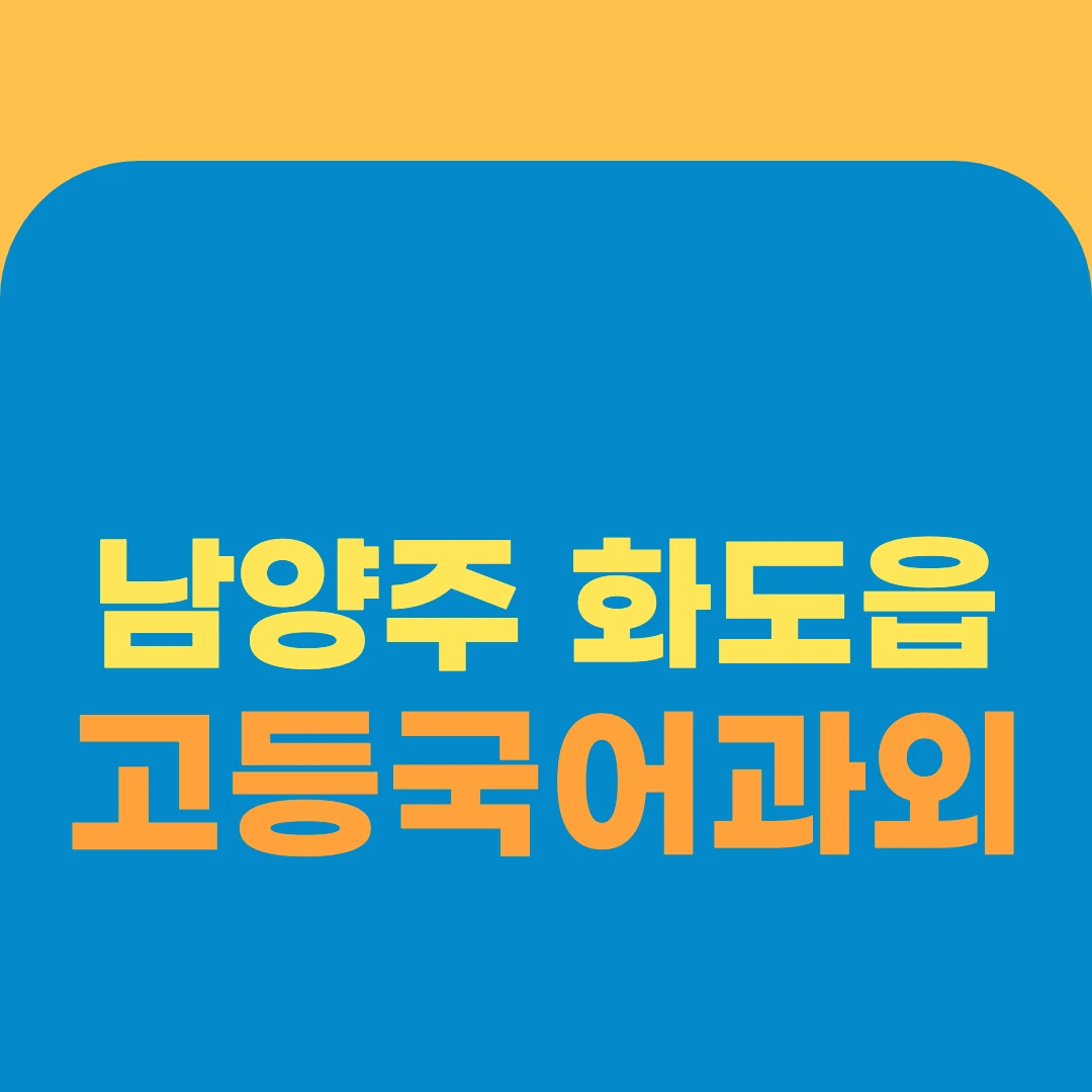 남양주 화도읍 고등국어과외