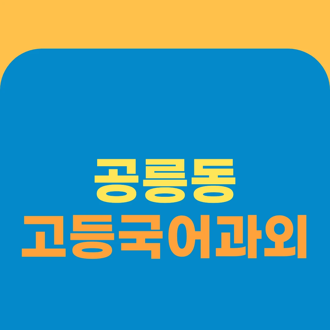 공릉동 고등국어과외