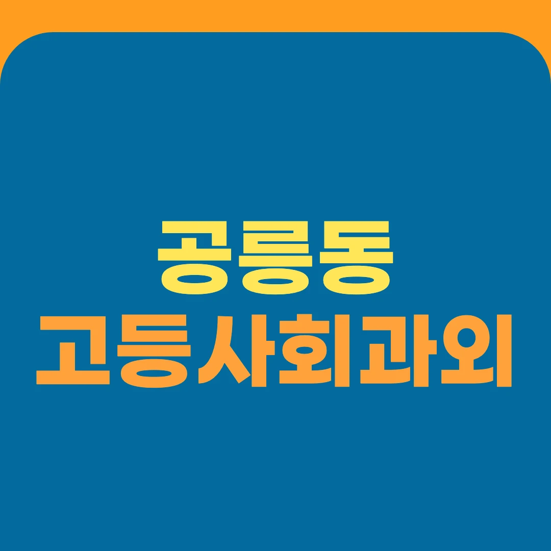 공릉동 고등사회과외