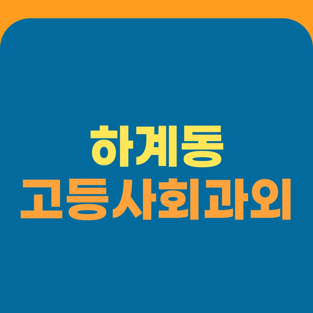 하계동 고등사회과외