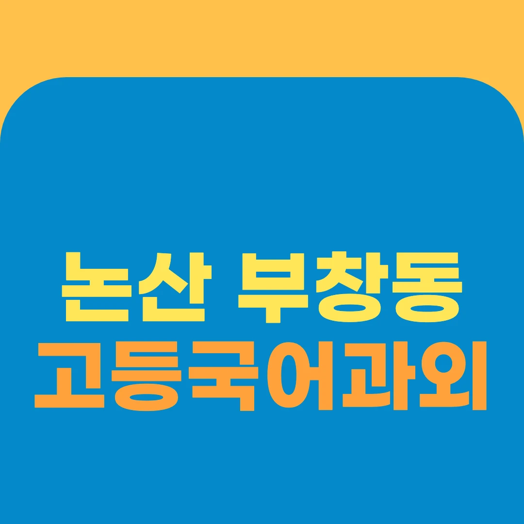논산 부창동 고등국어과외