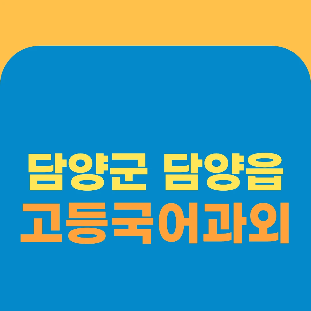 담양군 담양읍 고등국어과외