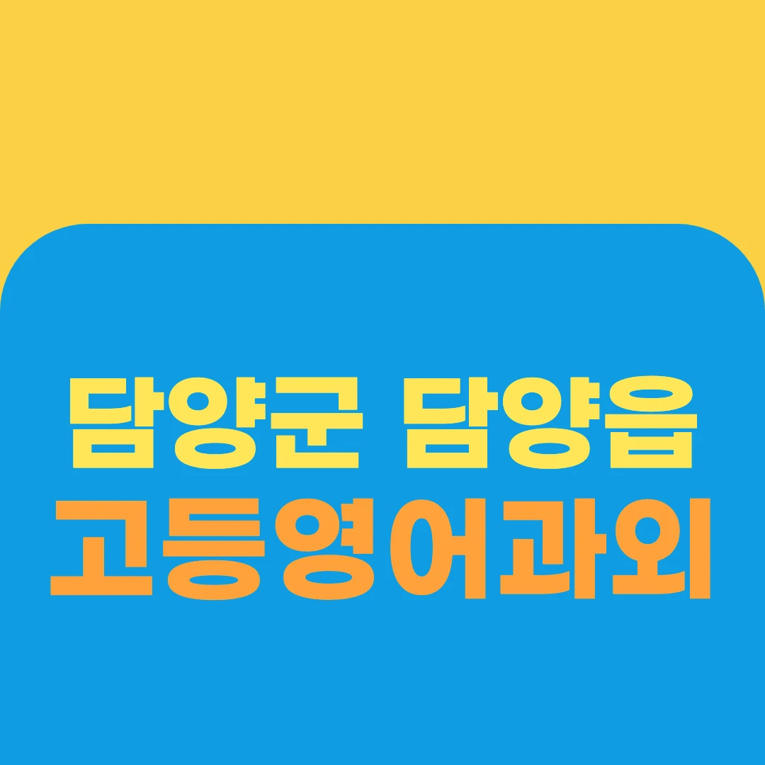 담양군 담양읍 고등영어과외