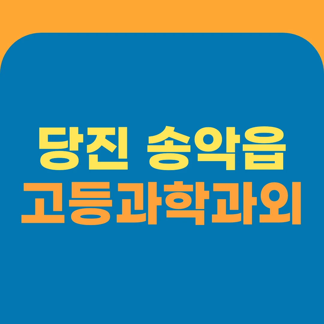 당진 송악읍 고등과학과외