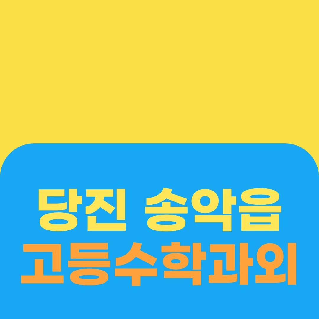당진 송악읍 고등수학과외