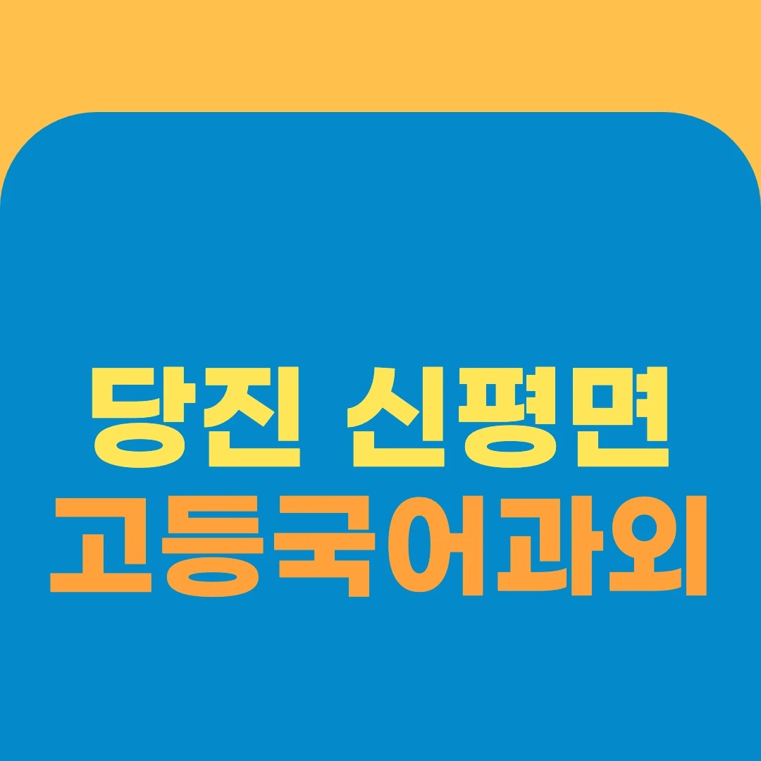 당진 신평면 고등국어과외