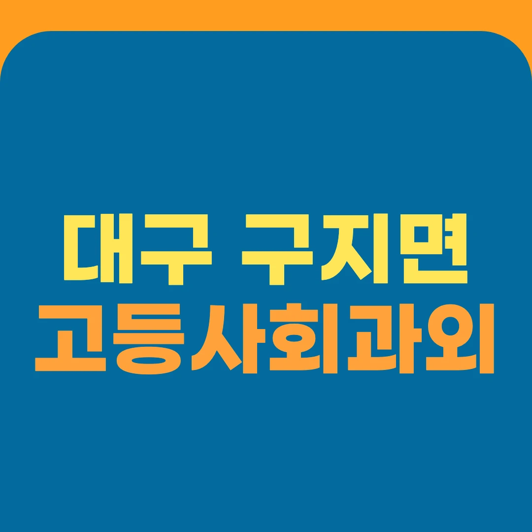 대구 구지면 고등사회과외