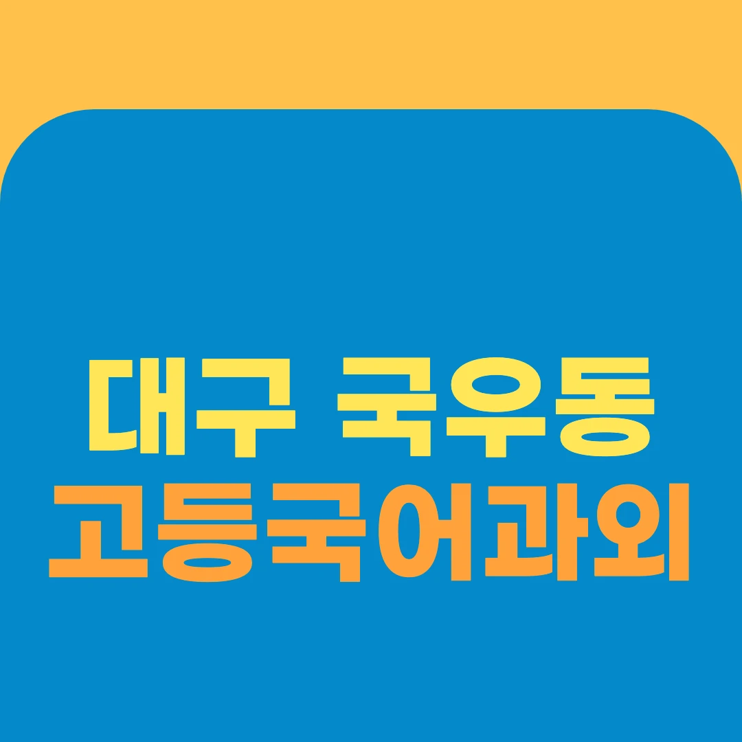대구 국우동 고등국어과외