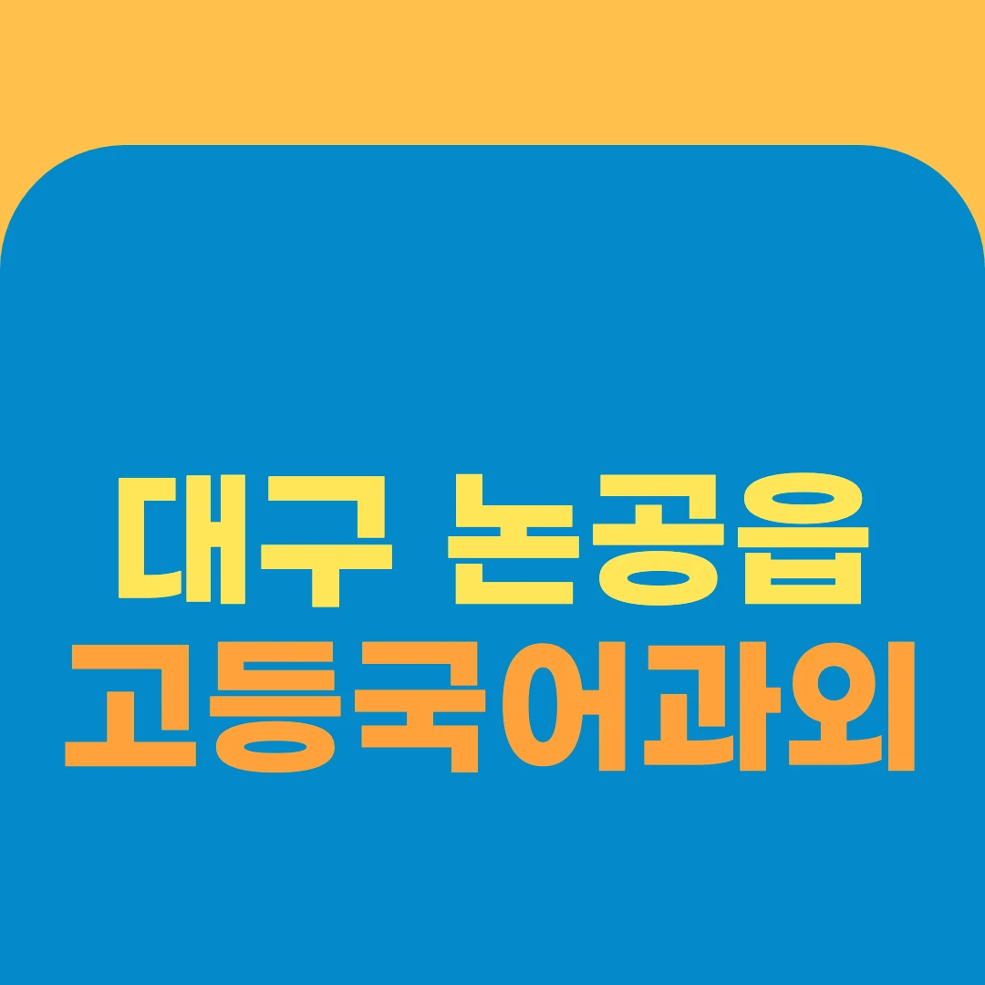 대구 논공읍 고등국어과외