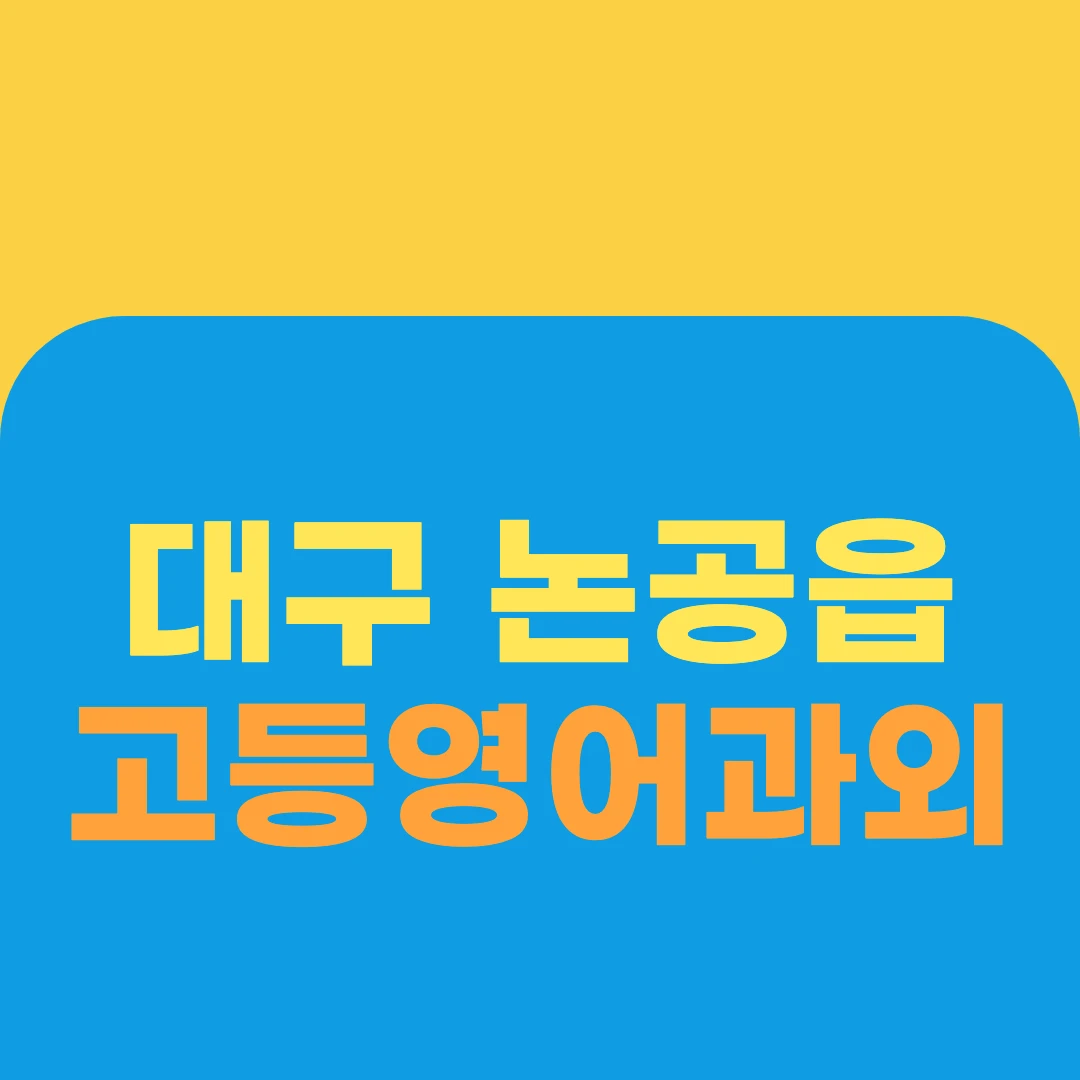 대구 논공읍 고등영어과외