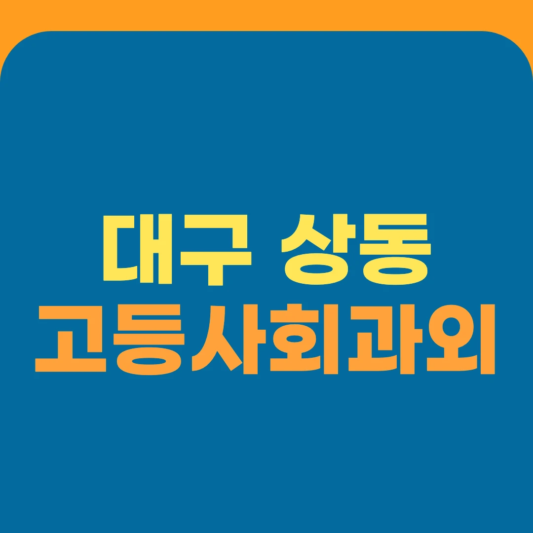 대구 상동 고등사회과외