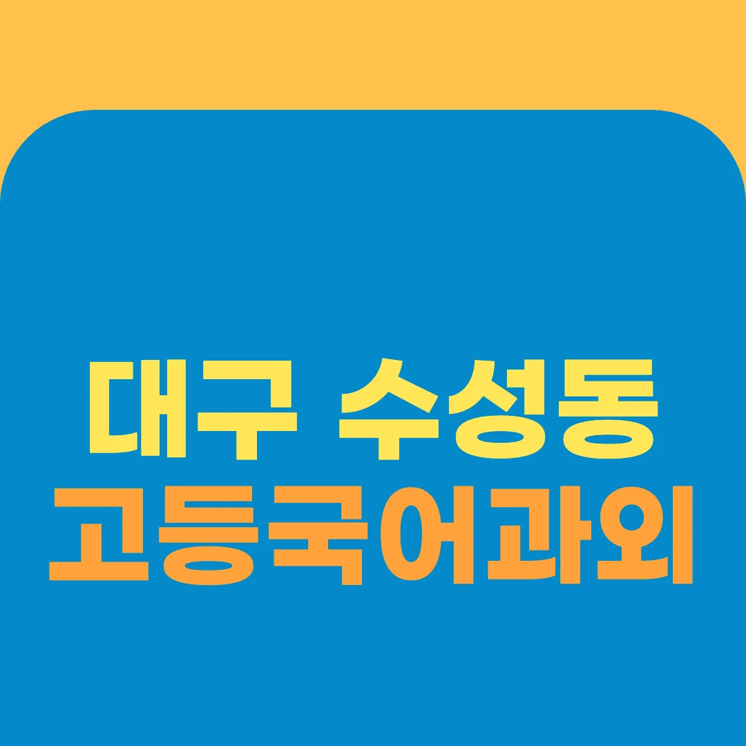 대구 수성동 고등국어과외