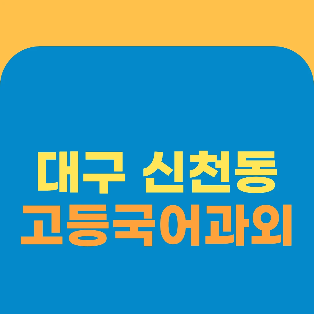 대구 신천동 고등국어과외