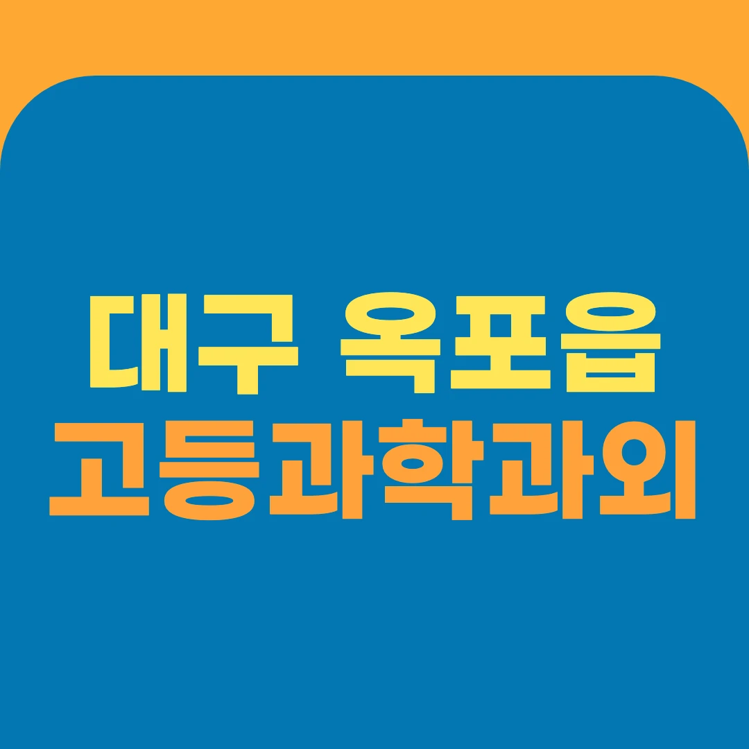 대구 옥포읍 고등과학과외