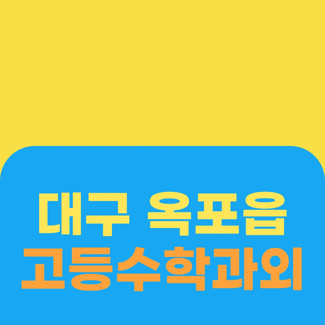 대구 옥포읍 고등수학과외
