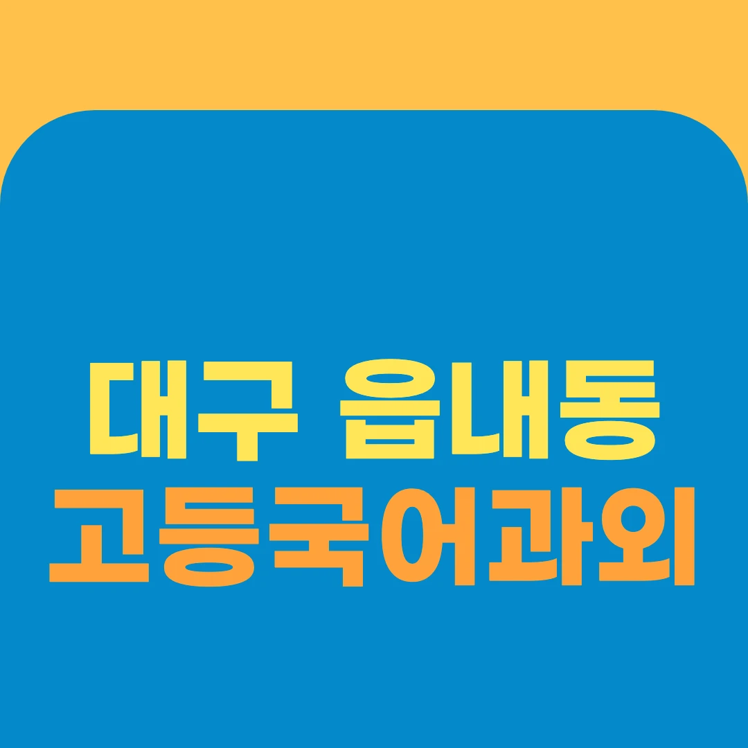 대구 읍내동 고등국어과외