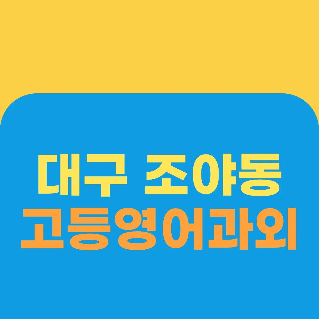 대구 조야동 고등영어과외